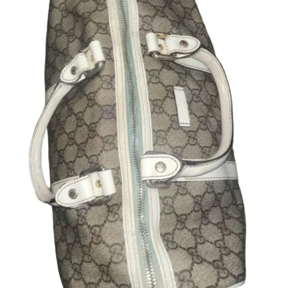 Used Gucci Tan and Cream Boston Bag - Picture 3 of 8